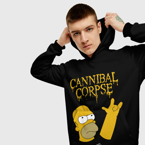 Мужская толстовка 3D Cannibal Corpse Симпсоны Гомер рокер, цвет черный - фото 5