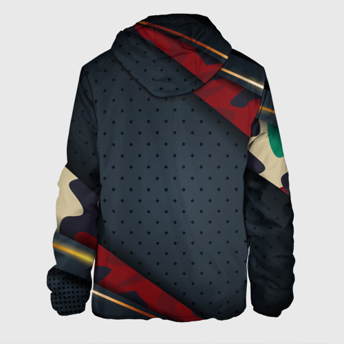 Мужская куртка 3D Герб России черно-красный камуфляж, цвет 3D печать - фото 2