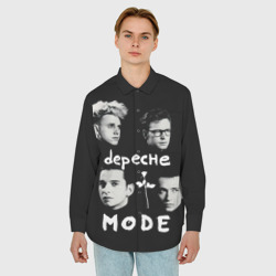 Мужская рубашка oversize 3D Depeche Mode portrait - фото 2