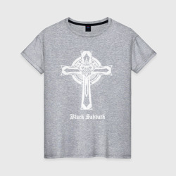Женская футболка хлопок Black Sabbath крест