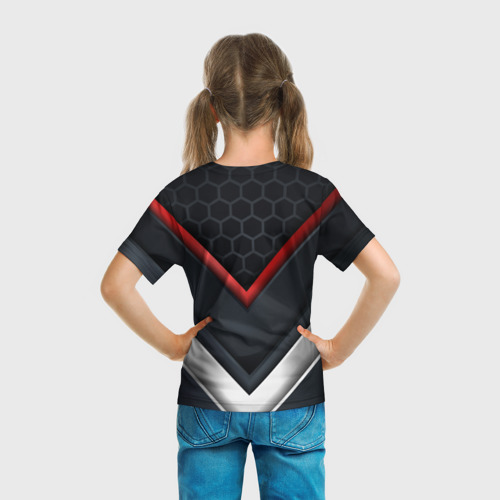 Детская футболка 3D с принтом Красный герб России, вид сзади #2