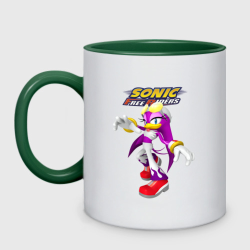Кружка двухцветная с принтом Sonic - ласточка Вейв - Free riders, вид спереди #2