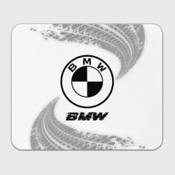 Прямоугольный коврик для мышки BMW Speed на светлом фоне со следами шин