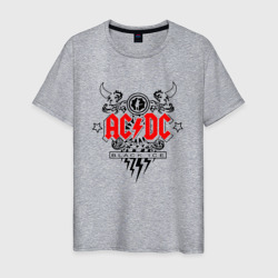 Мужская футболка хлопок ACDC Black Ice с молниями