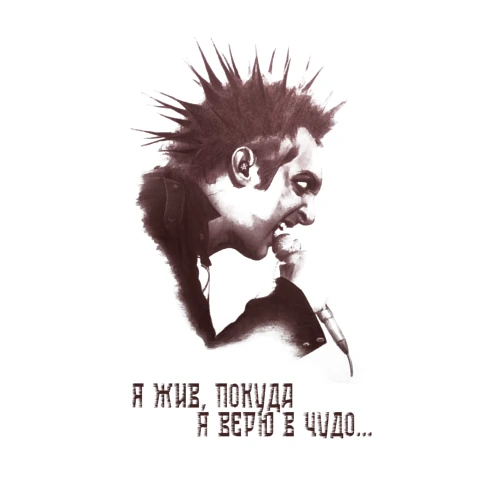 Мужской свитшот хлопок с принтом Король и Шут - я жив покуда верю в чудо, фото на моделе #1