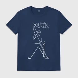 Мужская футболка хлопок Queen - Фредди и микрофон