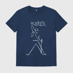 Мужская футболка хлопок Queen - Фредди и микрофон