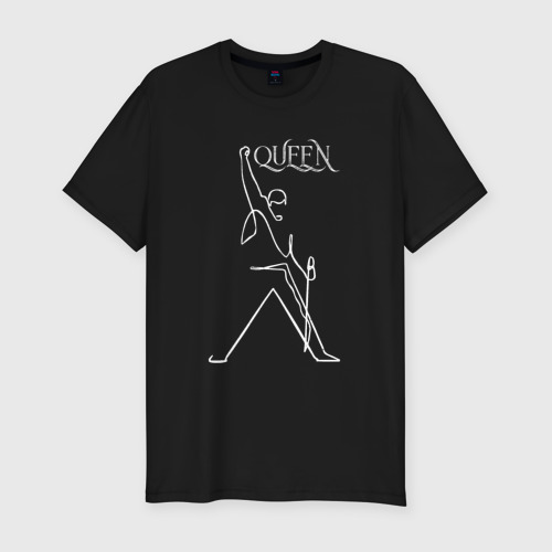 Мужская футболка хлопок Slim Queen - Фредди и микрофон, цвет черный