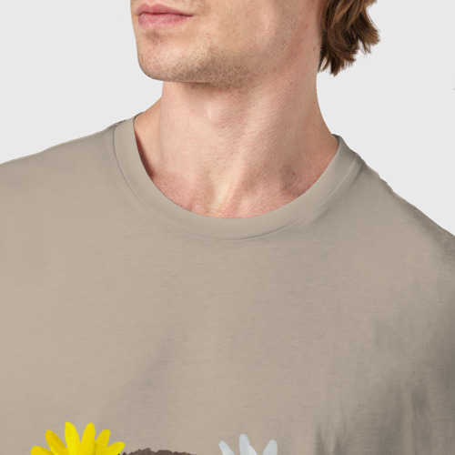 Мужская футболка хлопок Мир - Ленивец, цвет миндальный - фото 6