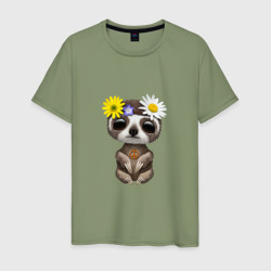 Мир - Ленивец – Мужская футболка хлопок с принтом купить со скидкой в -20%