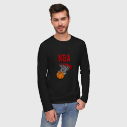 Мужской лонгслив хлопок Basketball - NBA logo - фото 2