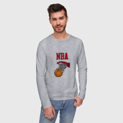 Мужской лонгслив хлопок Basketball - NBA logo - фото 2