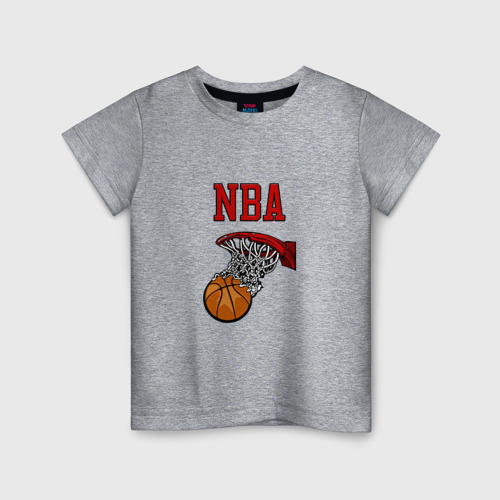 Детская футболка хлопок Basketball - NBA logo, цвет меланж