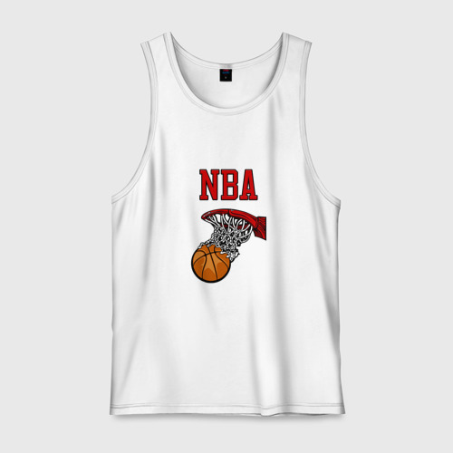 Мужская майка хлопок Basketball - NBA logo, цвет белый