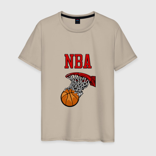 Мужская футболка хлопок с принтом Basketball - NBA logo, вид спереди #2