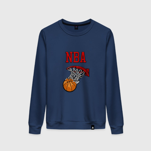 Женский свитшот хлопок Basketball - NBA logo, цвет темно-синий