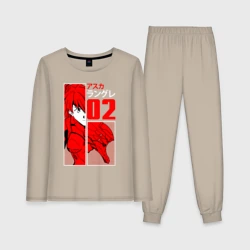 Женская пижама с лонгсливом хлопок Евангелион - Аска - Пилот евы