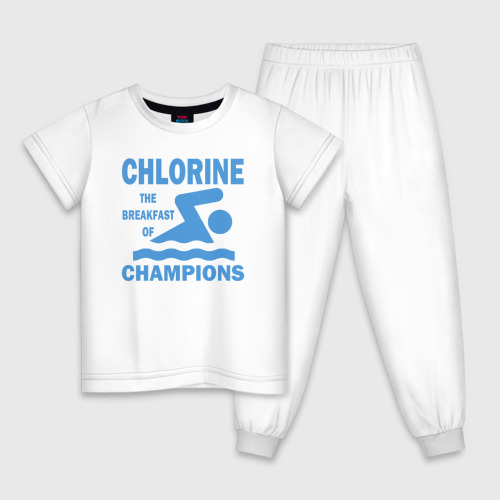 Детская пижама хлопок Хлор - завтрак чемпионов, цвет белый