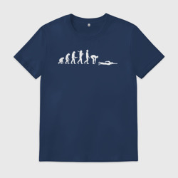 Мужская футболка хлопок Эволюция в пловца