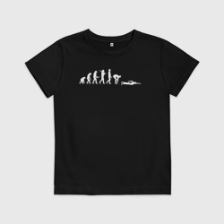 Детская футболка хлопок Эволюция в пловца