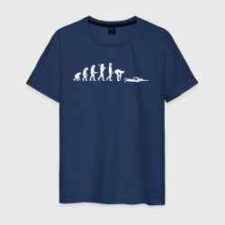 Мужская футболка хлопок Эволюция в пловца