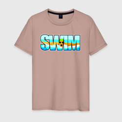 Swim баттерфляй – Мужская футболка хлопок с принтом купить со скидкой в -20%