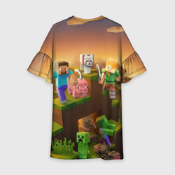 Платье с принтом Андрей Minecraft для ребенка, вид сзади №1. Цвет основы: белый