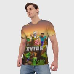 Мужская футболка 3D Антон Minecraft - фото 2