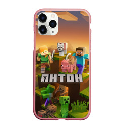 Чехол для iPhone 11 Pro Max матовый Антон Minecraft