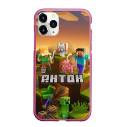 Чехол для iPhone 11 Pro Max матовый Антон Minecraft