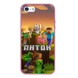 Чехол для iPhone 5/5S матовый Антон Minecraft