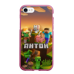 Чехол для iPhone 7/8 матовый Антон Minecraft