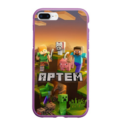 Чехол для iPhone 7Plus/8 Plus матовый Артем Minecraft