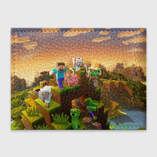 Обложка для студенческого билета Артем Minecraft, цвет зеленый - фото 2