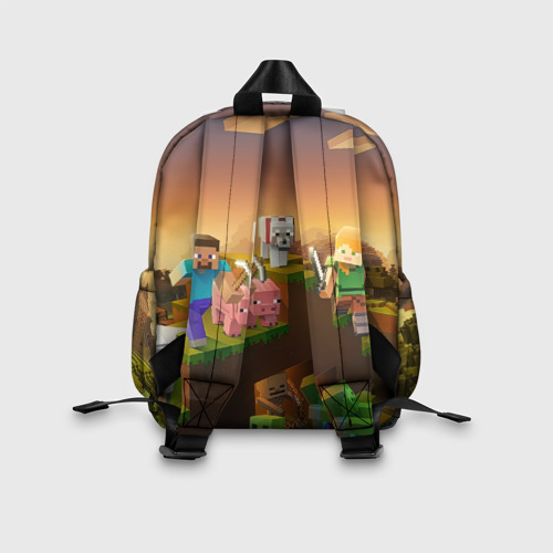 Детский рюкзак 3D с принтом Артем Minecraft, вид сзади #2