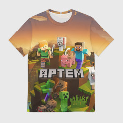 Мужская футболка 3D Артем Minecraft