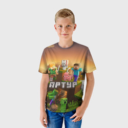 Детская футболка 3D Артур Minecraft - фото 2