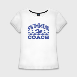 Женская футболка хлопок Slim Тренер по плаванию