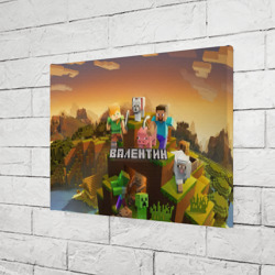 Холст прямоугольный Валентин Minecraft - фото 2
