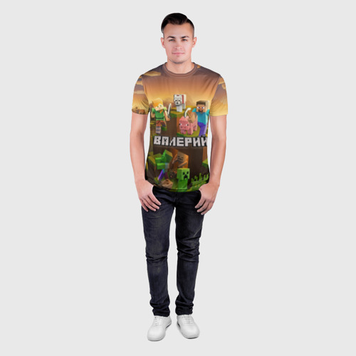 Мужская футболка 3D Slim Валерий Minecraft, цвет 3D печать - фото 4