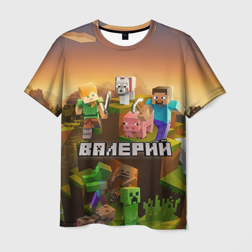 Мужская футболка 3D Валерий Minecraft, цвет 3D печать