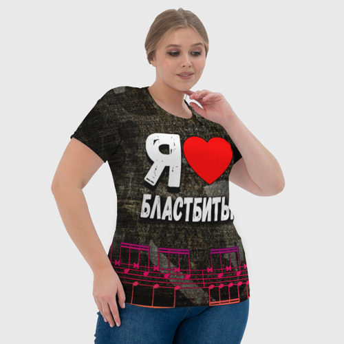 Женская футболка 3D с принтом Я люблю бластбиты, фото #4