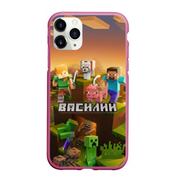 Чехол для iPhone 11 Pro Max матовый Василий Minecraft