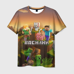 Мужская футболка 3D Василий Minecraft