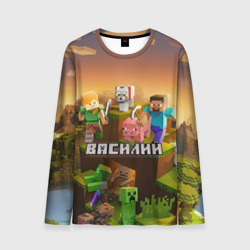 Мужской лонгслив 3D Василий Minecraft