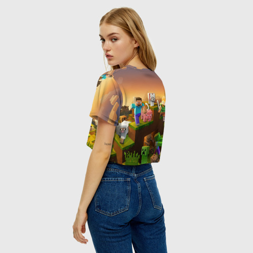 Женская футболка Crop-top 3D Вероника Minecraft, цвет 3D печать - фото 5