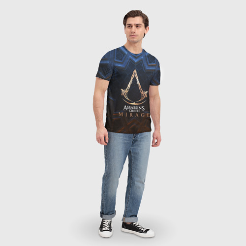 Мужская футболка 3D Assassin's Creed mirage logo, цвет 3D печать - фото 5