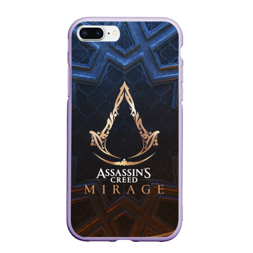 Чехол для iPhone 7Plus/8 Plus матовый Assassin's Creed mirage logo, цвет светло-сиреневый