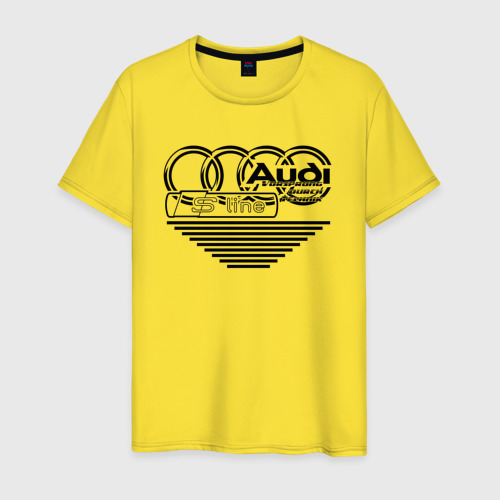 Мужская футболка хлопок Ауди quatro, цвет желтый