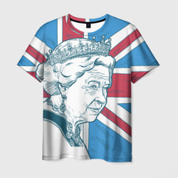 Мужская футболка 3D Королева Елизавета II флаг Великобритании